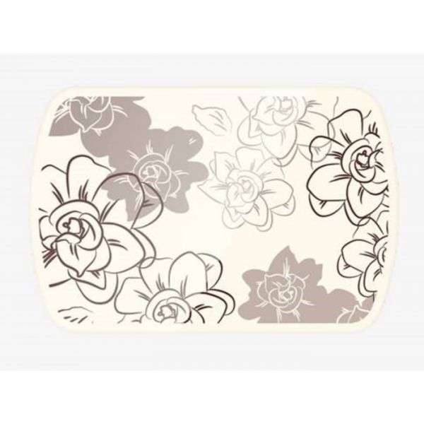 Стол овальный "Бостон-2" Ваниль, 1100х700 мм, стекло фотопечать, опоры Брифинг, хром