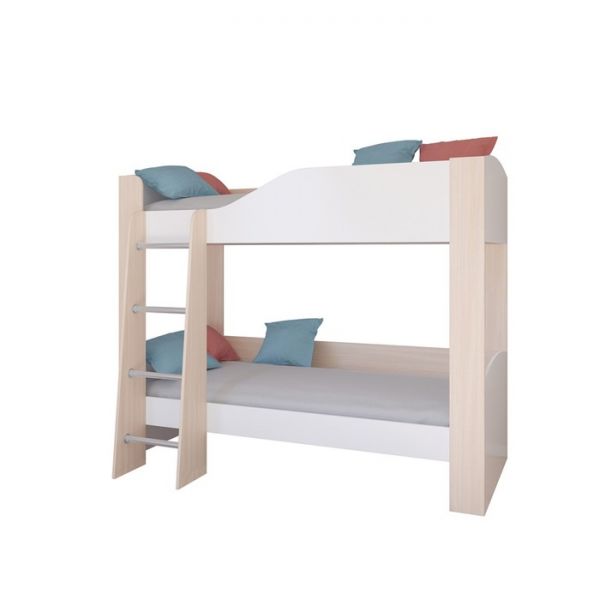 Детская двухъярусная кровать «Астра 2», без ящика, цвет дуб молочный / белый
