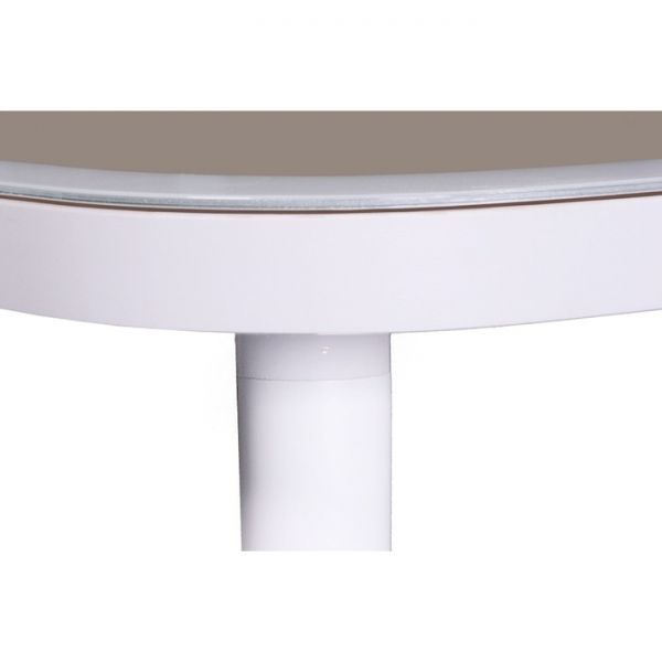 Стол не раздвиж Сочи-3 1100х700х750 белый/экокожа крокодил капучино/опоры массив