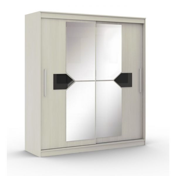 Шкаф многоцелевого назначения Оскар-11-1 2200х1840х604 Сосна карелия Черное стекло