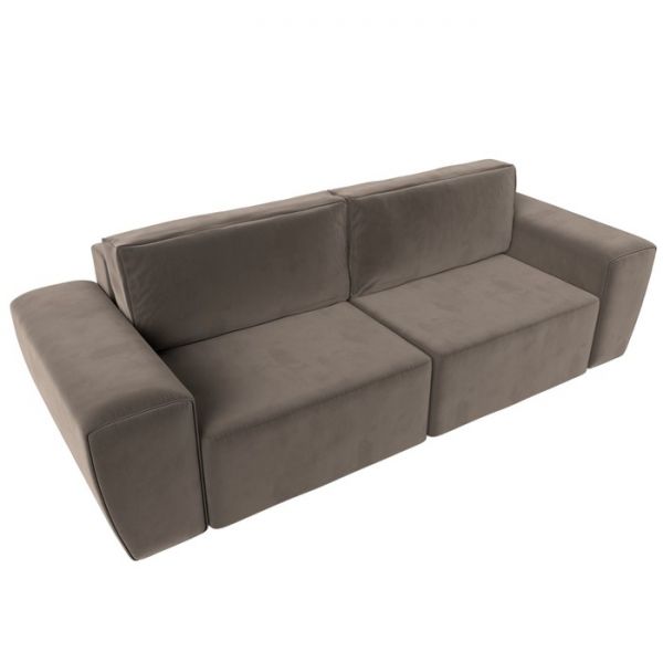 Прямой диван «Беккер», механизм еврокнижка, велюр, цвет бежевый