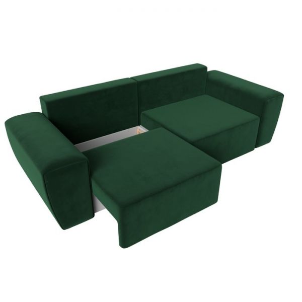 Прямой диван «Беккер», механизм еврокнижка, велюр, цвет бежевый