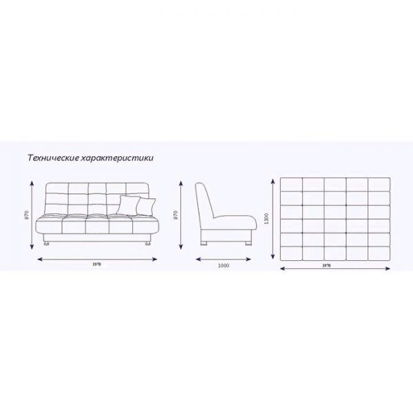 Диван «Идальго», с подушками, механизм книжка, рогожка, цвет bahama green