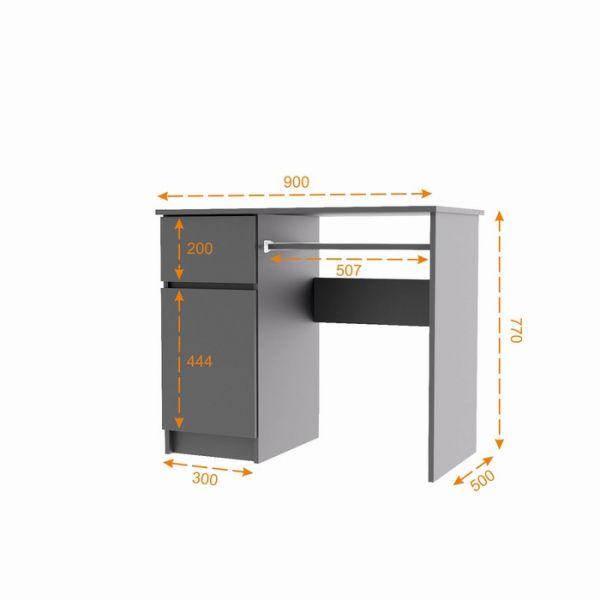 Стол письменый Мори 900х500х770 графит