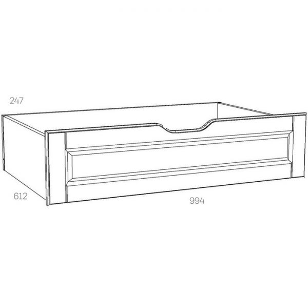 Ящик для белья Оливия НМ 040.39-02 Х, 994х612х247, Белое дерево/Дуб Сонома, 2шт