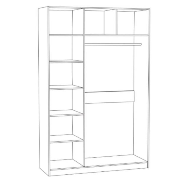 Шкаф для одежды Ливерпуль 08.45, 1500х553х2203, Белый/Ясень ваниль