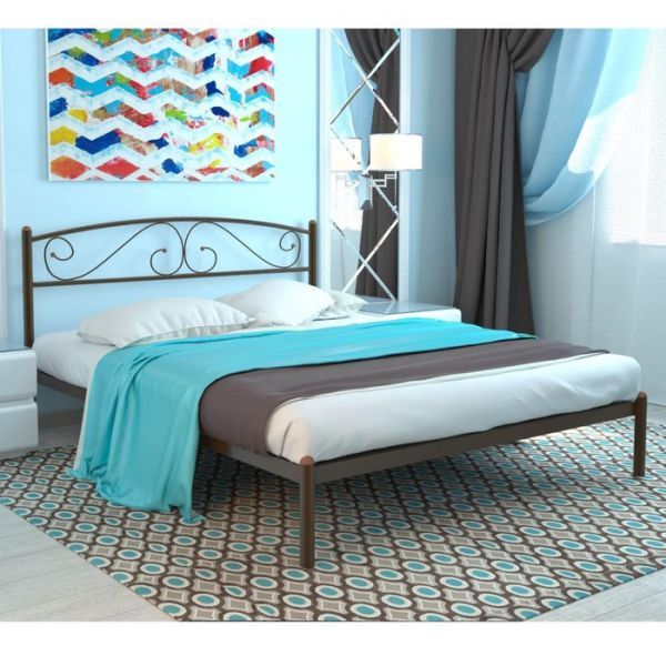 Кровать «Вероника», 1200 ? 1900 мм, металл, цвет коричневый