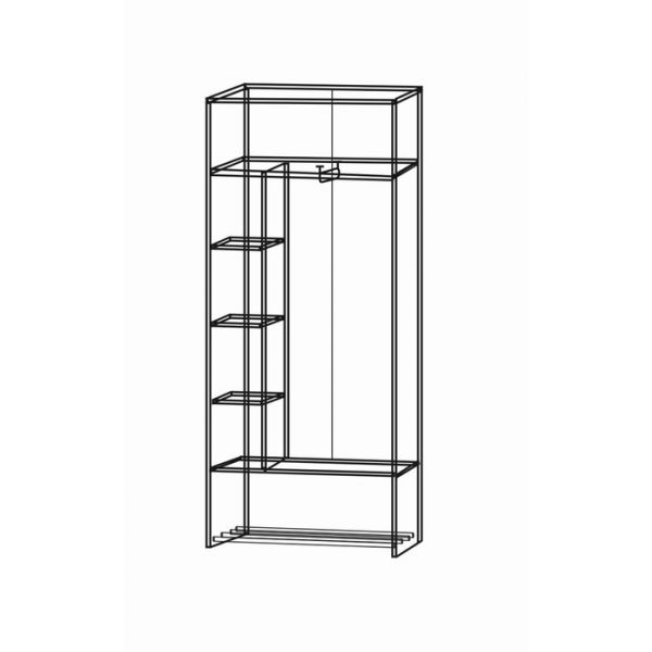 Шкаф-купе без зеркала Ольга-Лофт-10.1 дуб крафт золотой/темно серый/черный