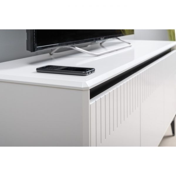 Тумба под ТВ Муар 13.261.01, 1368х400х590, Белый премиум/Белый глянец