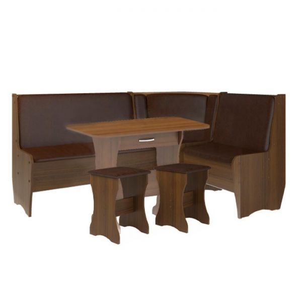 Кухонный уголок Трапэзи ЭНА 1644х1244х830 САЛАМАНДЕР-рыжий /Орех Экко