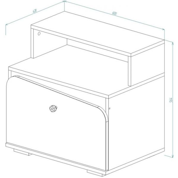 Тумба прикроватная ТП-20 Алиса 565х600х420 Белый/ корпус Ясень Анкор Белый/ Розовый