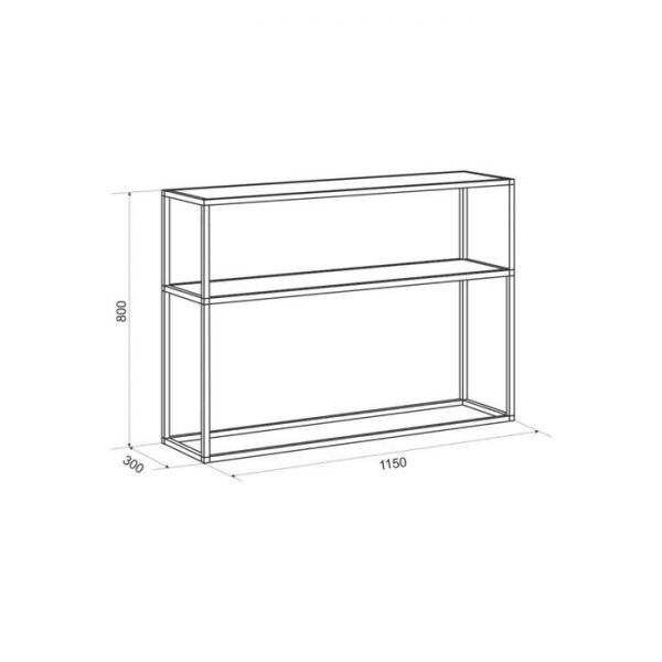 Стеллаж 1150х300х800 Стойка-7 черный муар/дуб сонома