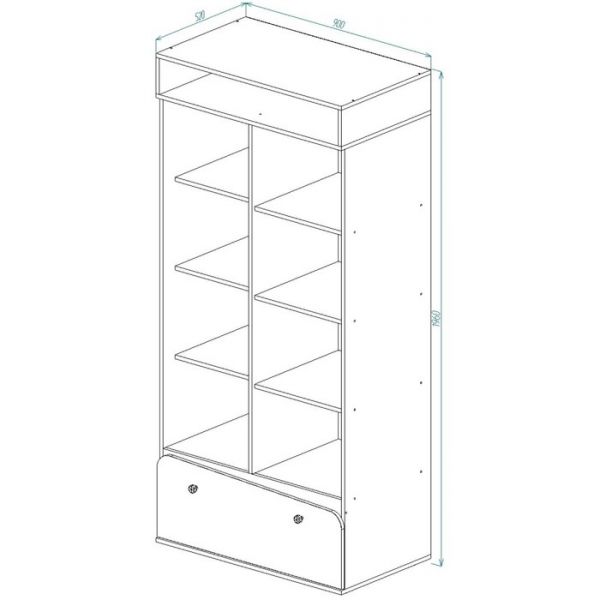 Шкаф для детской Алиса-2 1960х900х520 Белый/ корпус Ясень Анкор Белый/ Розовый