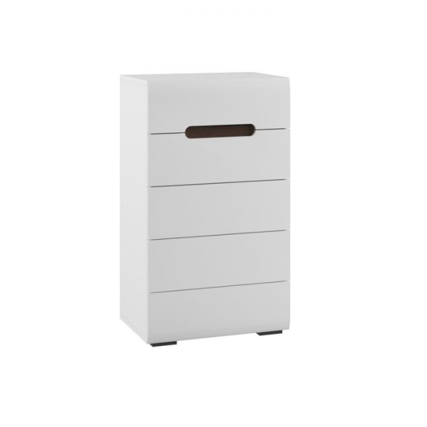 Комод с 5-ю ящиками Хлоя, 600х1040х420, Белый глянец МДФ, Белый ЛДСП