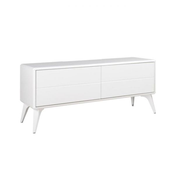 Тумба под ТВ Спейс 13.269, 1088х336х457, Белый/Белый глянец МДФ