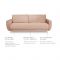 Прямой диван «Неаполь», механизм еврокнижка, пружинный блок, велюр, цвет бежевый