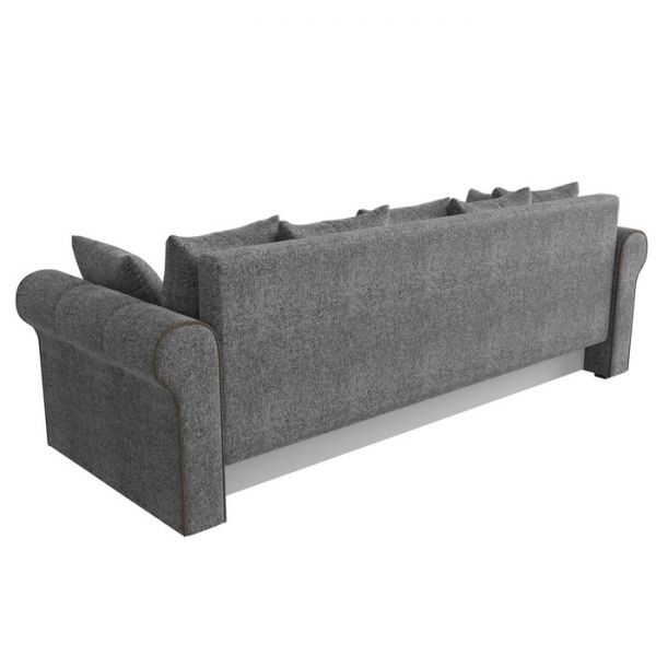 Прямой диван «Рейн», механизм еврокнижка, рогожка, цвет бежевый / кант коричневый