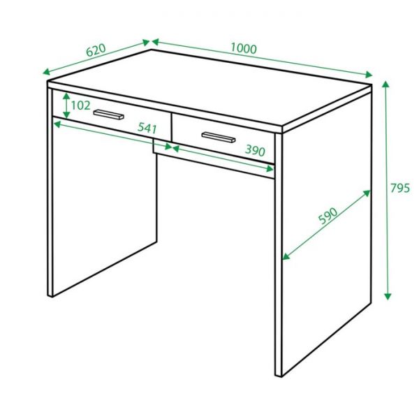 Стол, 1000 ? 620 ? 790 мм, цвет белый жемчуг