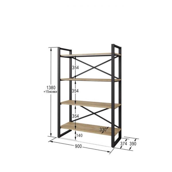 Стеллаж «Хардвиг М», 900 ? 390 ? 1395 мм, цвет белый