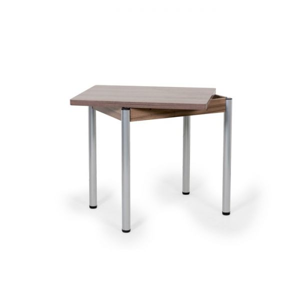 Стол Ирис поворотно-раскладной (ножки окрас Серебро), 1200x600x750, Шимо темный