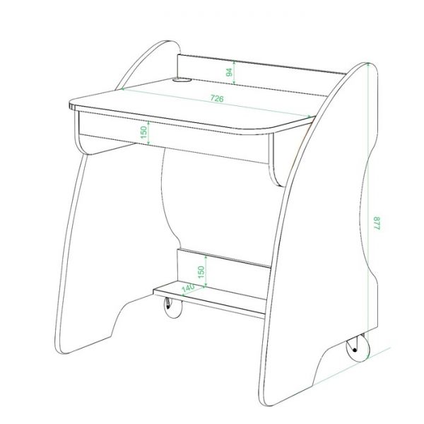 Стол компьютерный «СК 13», 762 ? 590 ? 875 мм, цвет карамель / венге