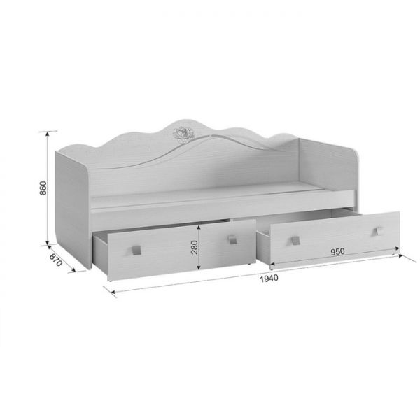 Детский гарнитур Фэнтези №1 (Комплект 8 предметов) белый рамух