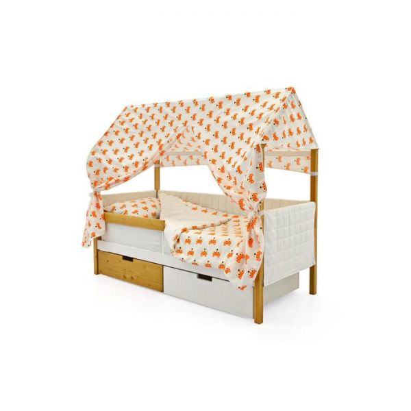 Детская кровать-домик мягкий Бельмарко  Svogen дерево-белый