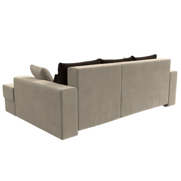 Угловой диван «Мэдисон», механизм еврокнижка, микровельвет, цвет коричневый