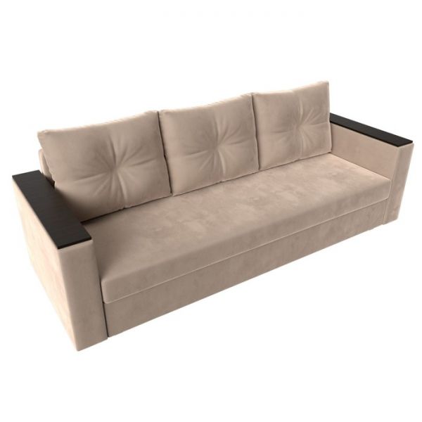 Диван прямой «Атланта лайт», без стола, еврокнижка, велюр, цвет, цвет бежевый