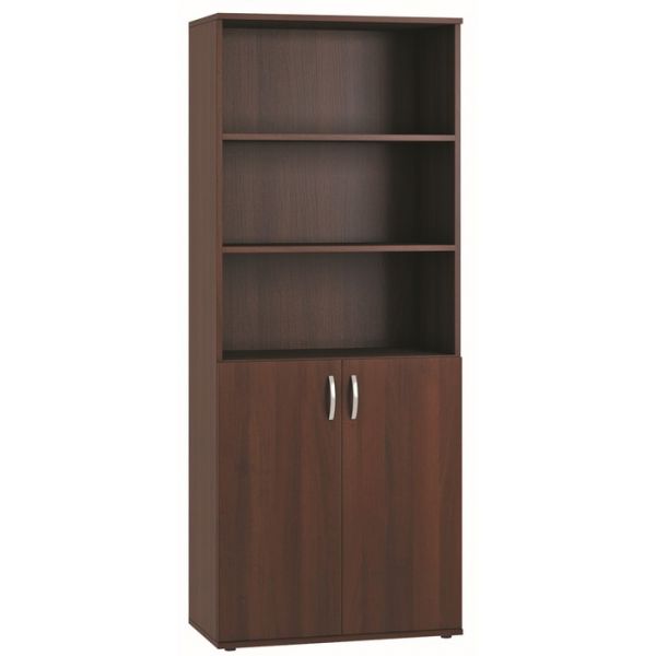 Шкаф 2-х дверный для документов, 804 ? 423 ? 1980, открытые полки, цвет дуб девон