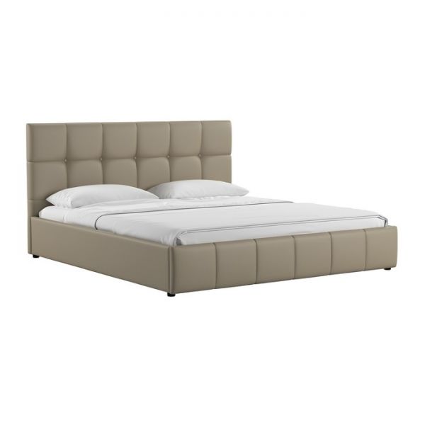 Кровать Хлоя, 1800х2000, ортопедическое осн+ПМ, Пегасо капучино/Бежево-коричневый