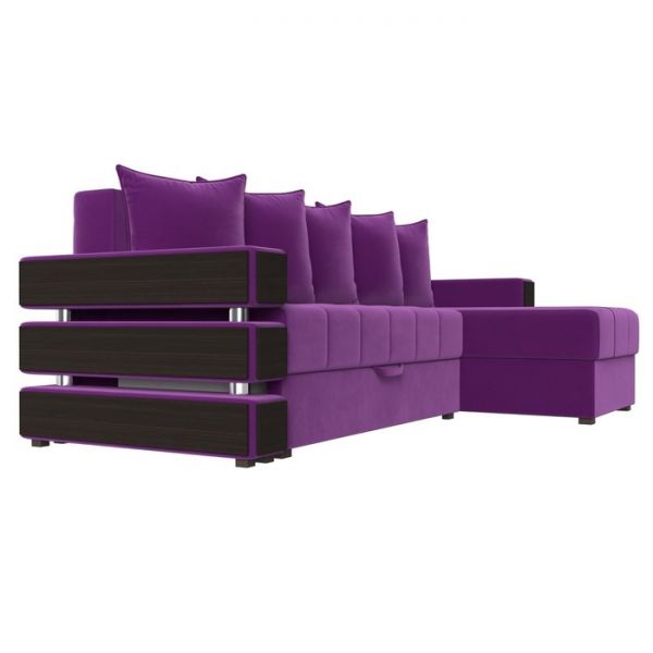 Угловой диван «Венеция», механизм еврокнижка, микровельвет, цвет фиолетовый
