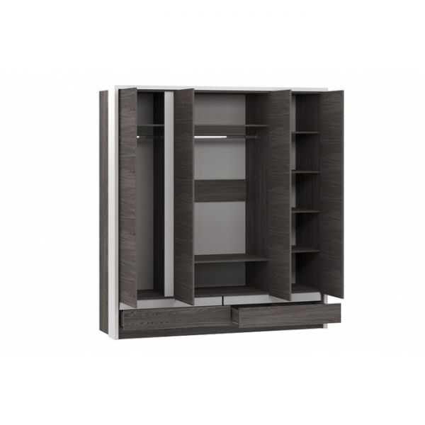 Шкаф 4-х ств Virginia НМ 011.51, 1942х630х2144, Белый Скандинавский/Ясень Анкор темный