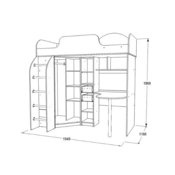 Двухъярусная кровать «Омега 18», 800 ? 1900 мм, цвет ясень анкор тёмный / анкор светлый