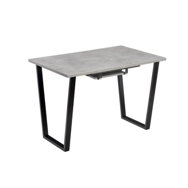 Стол АТЛАНТ-01 1100/1500х700х750  Бетон Чикаго светлый/Опора АТЛАНТ-Черный матовый