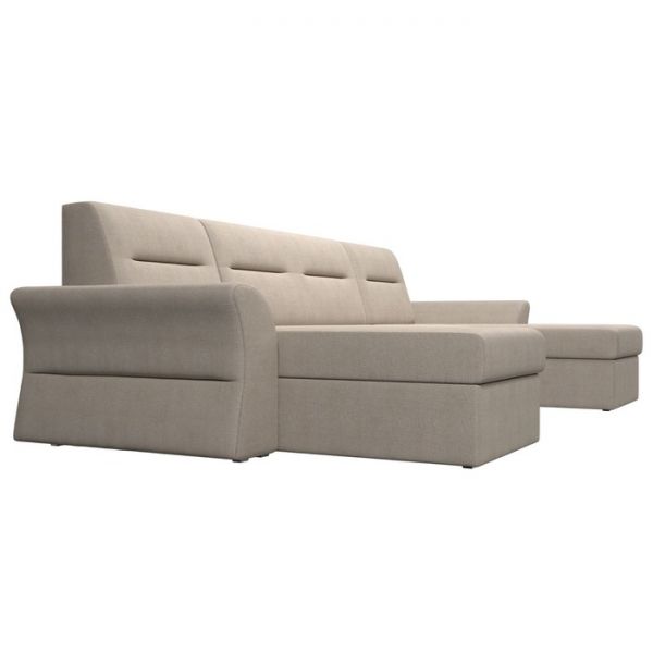 П-образный диван «Клайд», механизм дельфин, рогожка, цвет бежевый