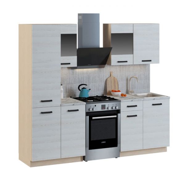 Кухонный гарнитур Алиса Loft линейный 1750 Дуб сонома/ Сосна белая Loft