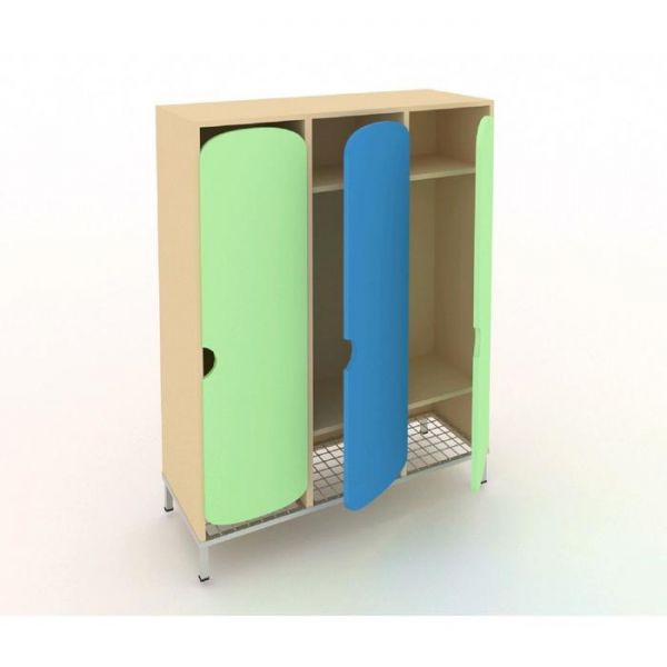 Шкаф для детской одежды с отделением для обуви, 1088 ? 340 ? 1520 мм, цвет синий / зелёный