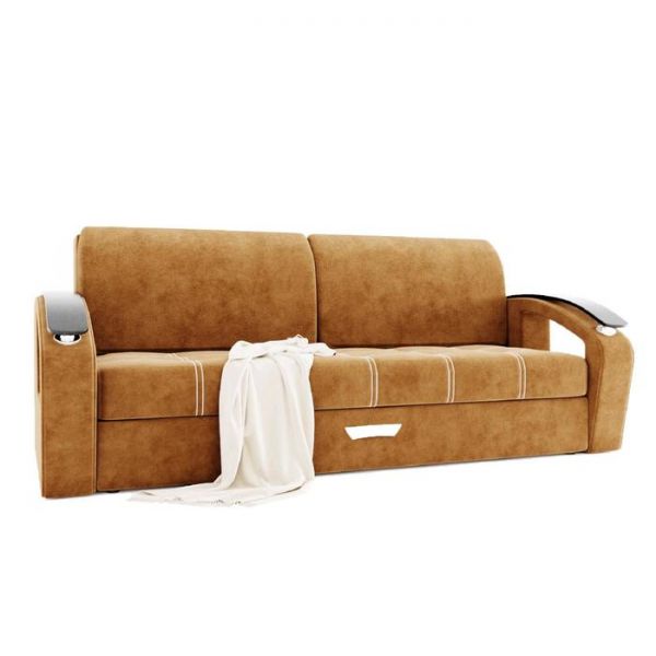 Диван прямой «Дубай», еврокнижка, ППУ, велюр, цвет селфи 01