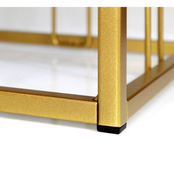 Банкетка Sheffilton SHT-B9 350х350х450 микровелюр голубая пастель/золото металл