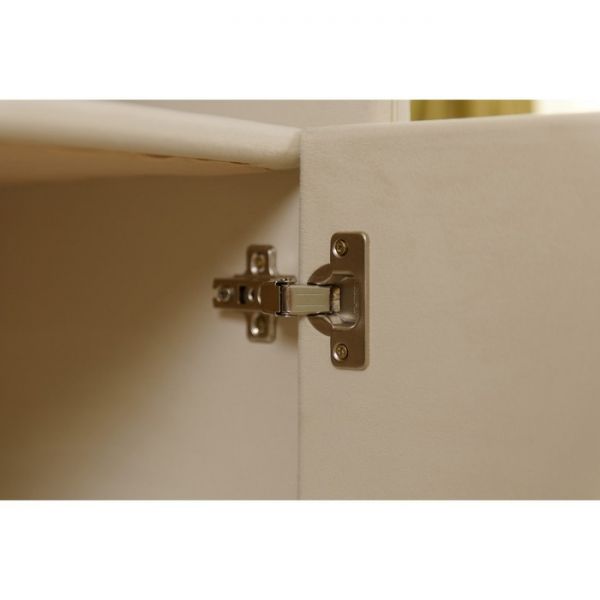 Тумба «Алеро», широкая с дверцей, прозрачное стекло, велюр, цвет velutto 01