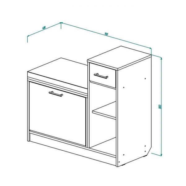 Обувница Об-2 800х900х400 Ясень Шимо Светлый/Ясень Шимо Темный