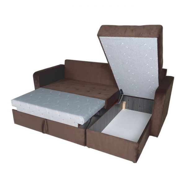 Угловой диван «Фаворит», механизм дельфин, цвет бинго бежевый