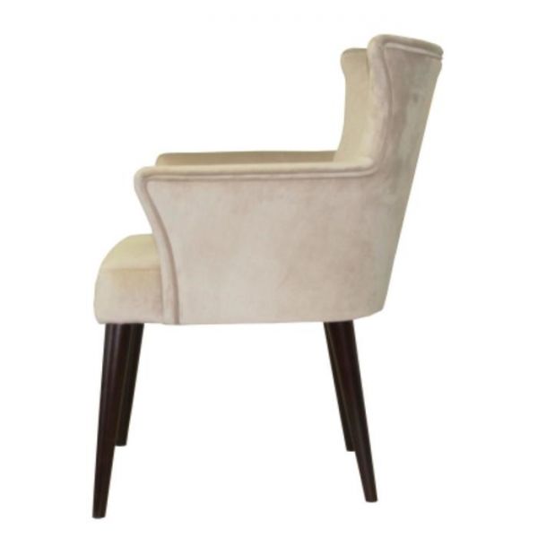Стул мягкий Лилия 630х580х840 бук, цвет покраски темный орех, ткань велюр кремовый