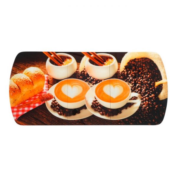 Стол раздвижной с ФП Кофе-3 1100/1500х700х777 стол. стекл/пояс Венге/прямые чёрные ноги