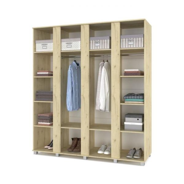 Шкаф Пандора-П42 520х1900х2100 4-х створчатый с зеркалом Дуб ирландский