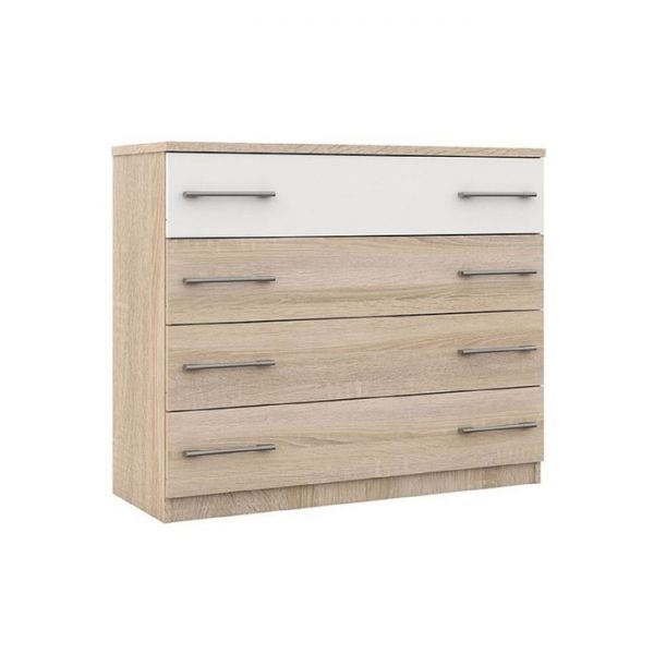 Комод «Аврора», 4 ящика, 1028 ? 400 ? 876 мм, цвет сонома / белый