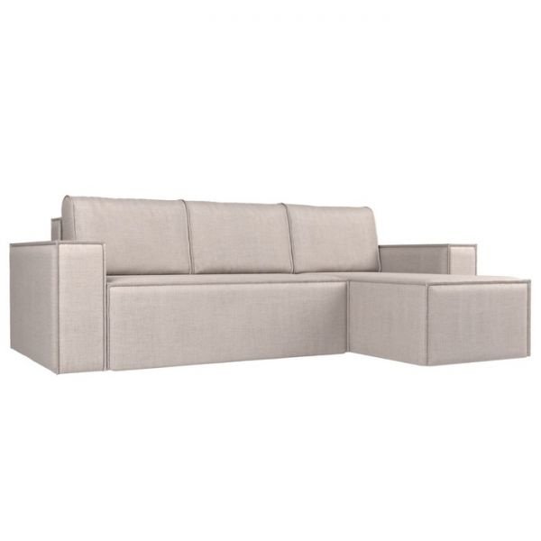Угловой диван «Куба», механизм еврокнижка, рогожка, цвет бежевый
