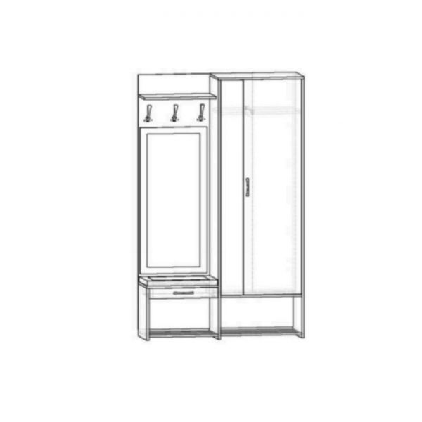 Прихожая Ольга 4 Ясень шимо светлый/венге