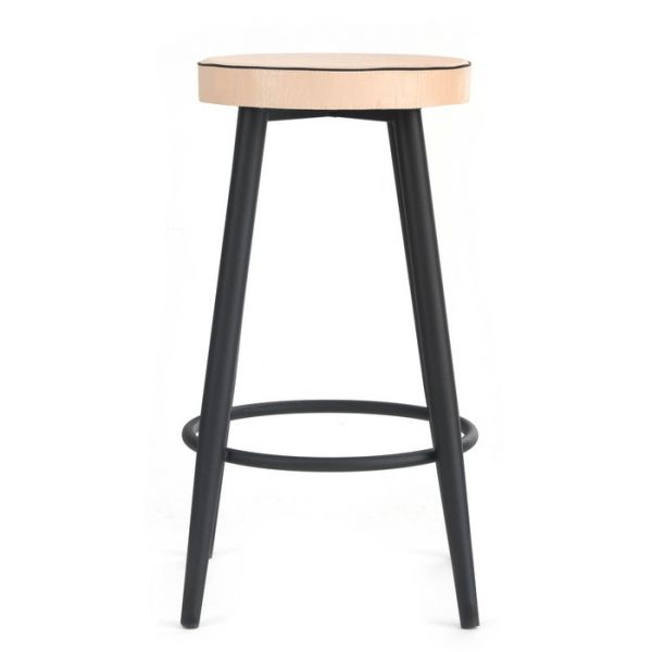 Табурет барный "CINDY" черный/молочная рептилия